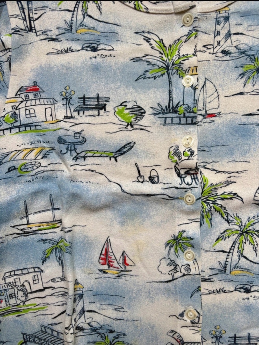 Vintage BonWorth cardigan large cotton coastal grandmacore classic lighthouse - Picture 4 of 7